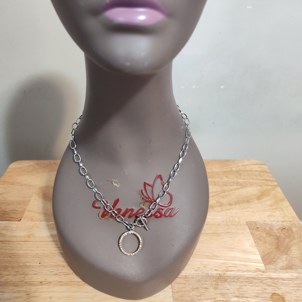 Necklace with yellow circle pendant